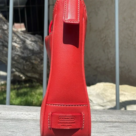 Coach Red Leather Shoulder Bag - Picture 4 of 6